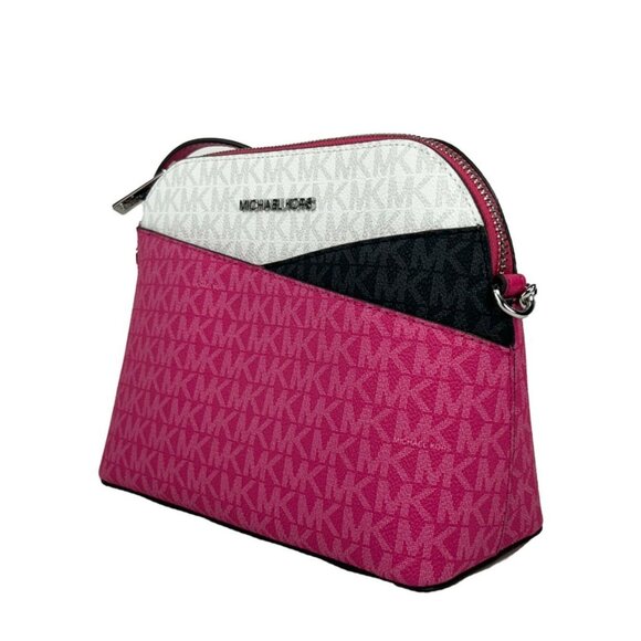 NEW  Michael Kors Jet Set Travel Medium X Cross Dome Crossbody Bag Pink White - Picture 3 of 6